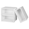 Regency Niche Cubo Storage Organizer Open Bookshelf Set- 3 Half Size Cubes- White Wood Grain PC063PKWH